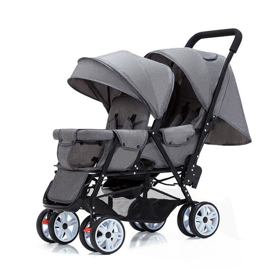 Premium Dual Position Lightweight Baby Stroller Foldable Plus-sized Four-wheel Infant Cart