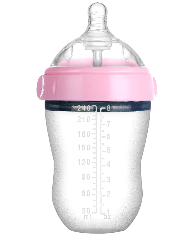 Baby's bottle with spoon