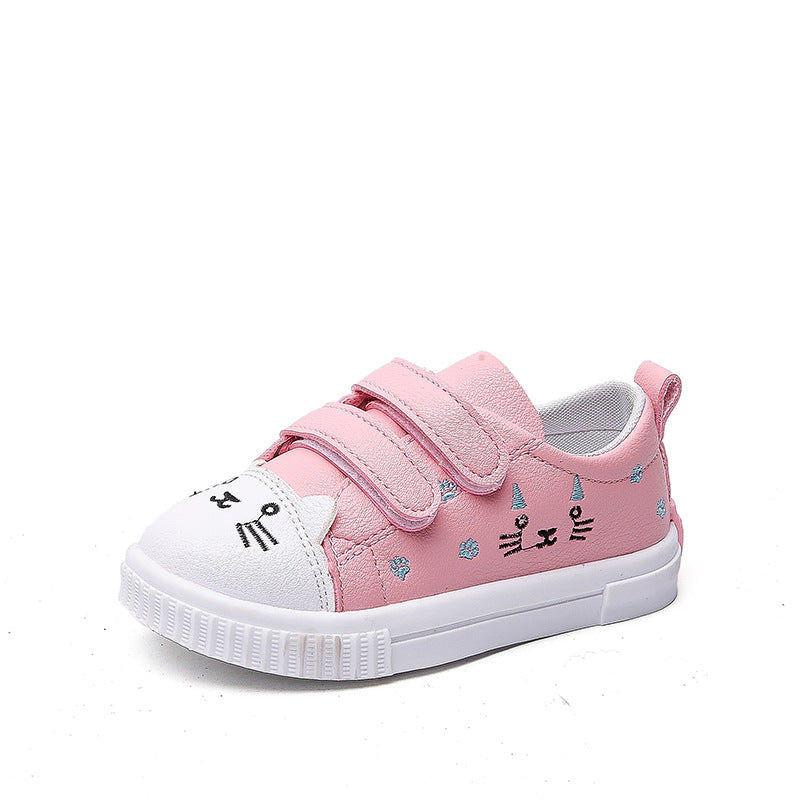 Feline Fun: Cute Cat Non-Slip Velcro Sports Shoes for Kids