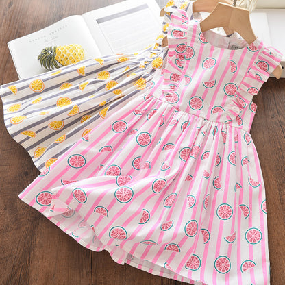 Zesty Lemonade Twirl: Striped Fungus Skirt for Bubbly Baby Girls