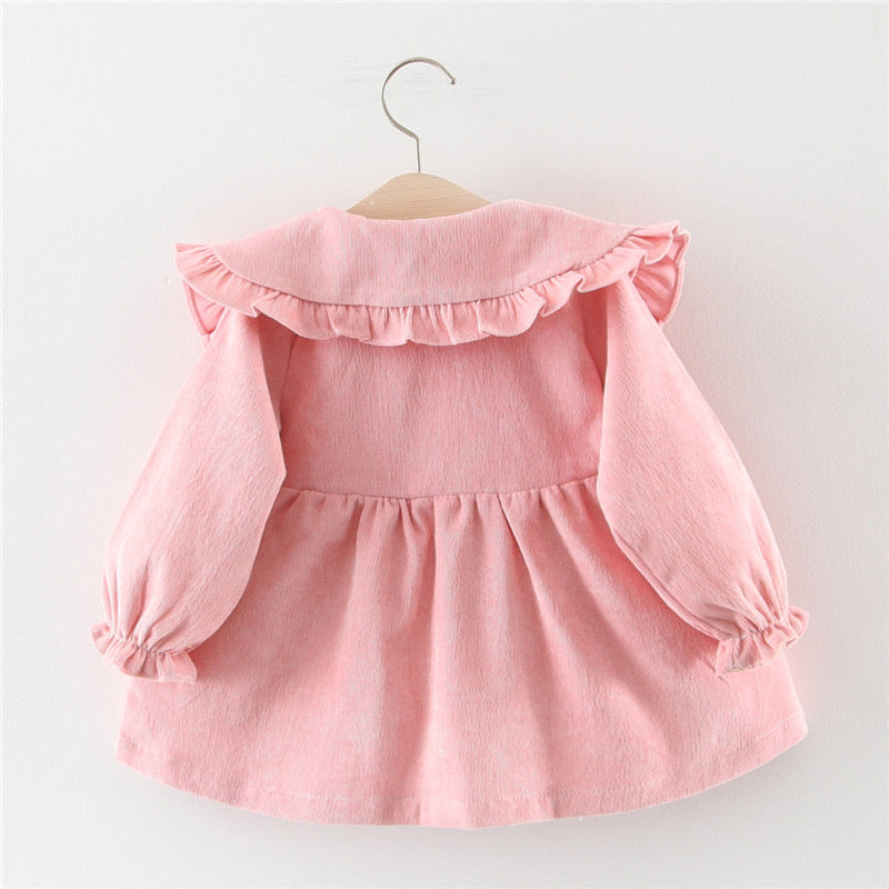 Baby Girl’s Floral Dress with Tulle Skirt and Lace Accents