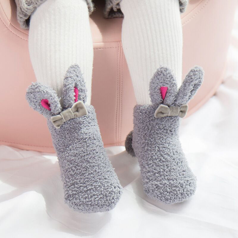 SnugToes Hug - Cozy Coral Velvet Thick Winter Socks for Babies