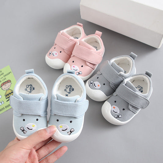 Baby Toddler Shoes Small Cloth Shoes Cute Cartoon Embroidery