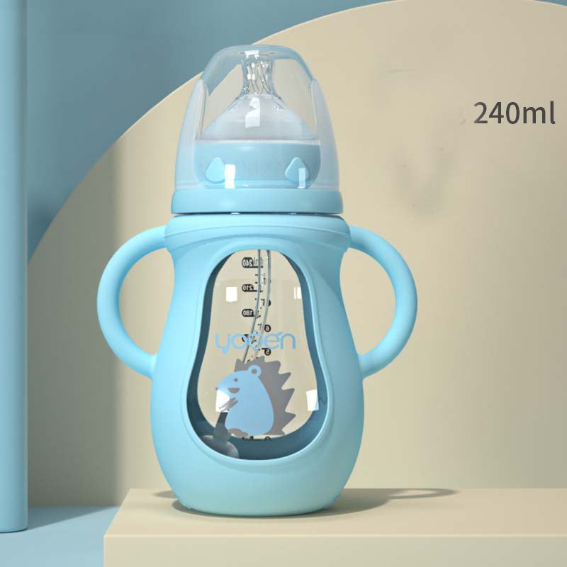 Anti-Scalding Handle Silicone Sleeve Insulated Baby Bottle