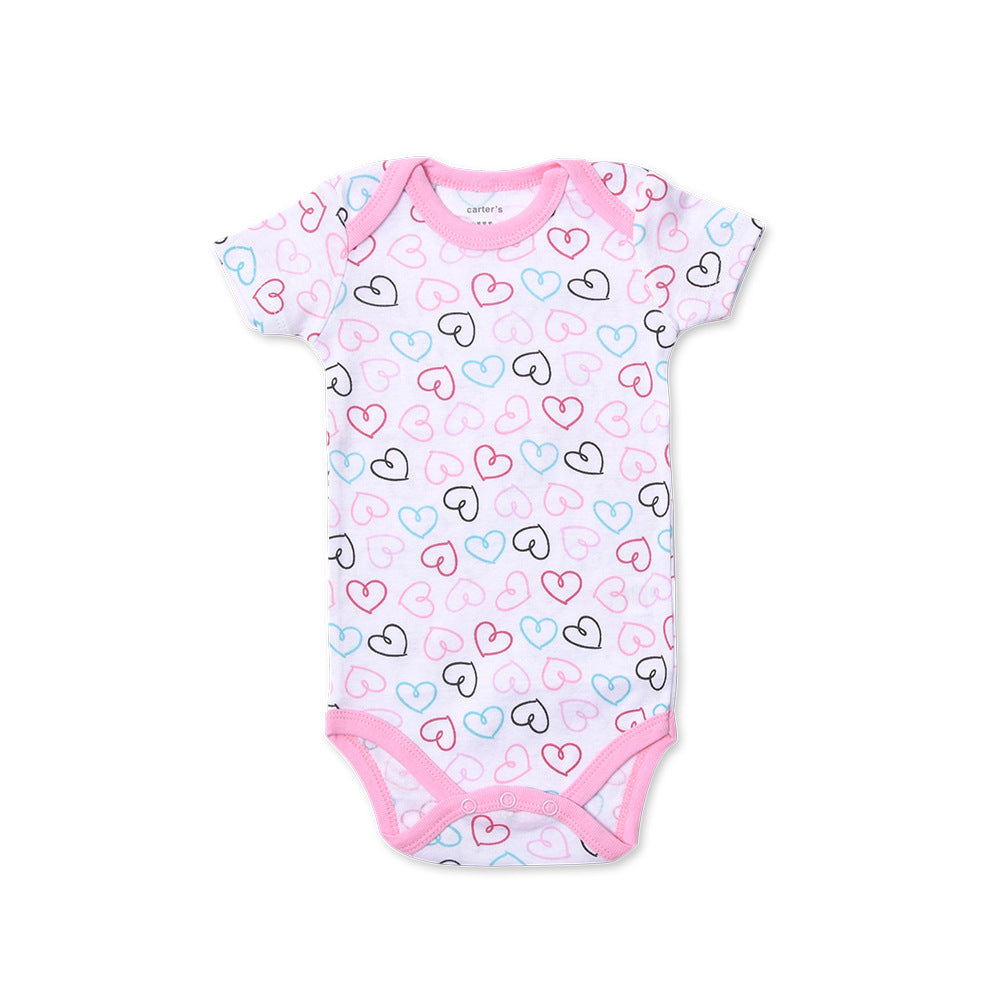 LittleLaughs Short-Sleeve Bodysuit: Breezy Cotton Fun with Charming Prints