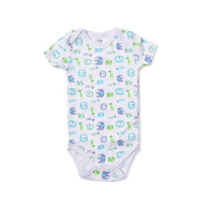 LittleLaughs Short-Sleeve Bodysuit: Breezy Cotton Fun with Charming Prints