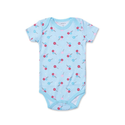 LittleLaughs Short-Sleeve Bodysuit: Breezy Cotton Fun with Charming Prints