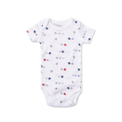 LittleLaughs Short-Sleeve Bodysuit: Breezy Cotton Fun with Charming Prints