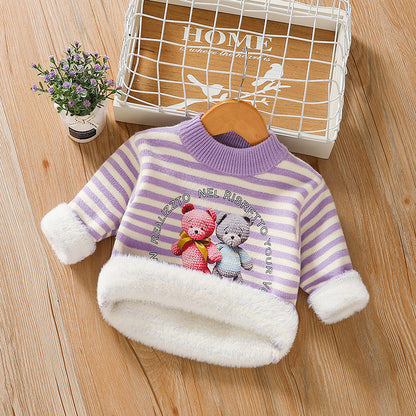 Cozy Plush Padded Knitted Sweater