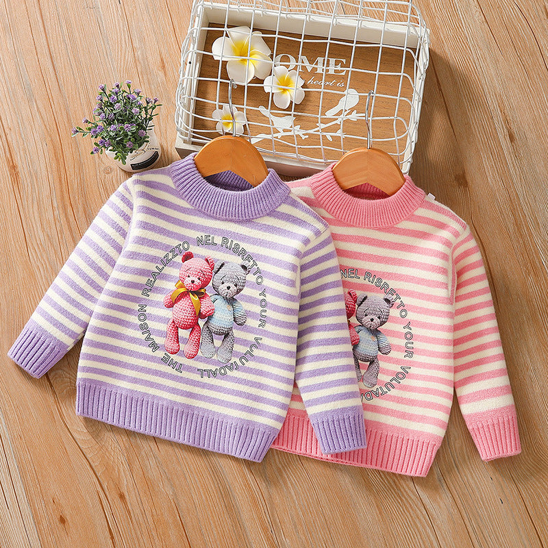 Cozy Plush Padded Knitted Sweater