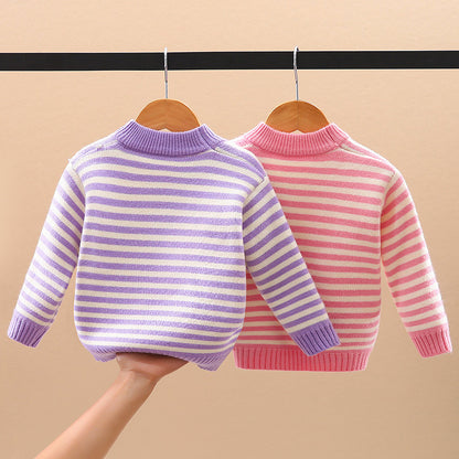 Cozy Plush Padded Knitted Sweater