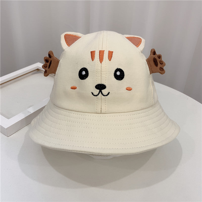 Lil’ Critter Sun-Safe Bucket Hat for Babies - Adorable Kitten & Froggy Summer Cap