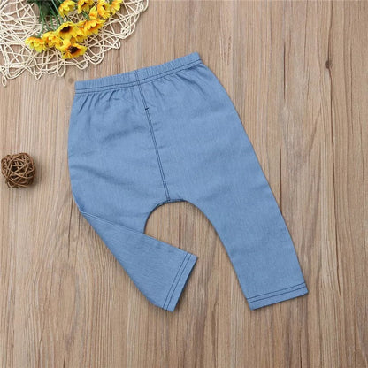 Tiny Trendsetter: Unisex Baby Denim Joggers