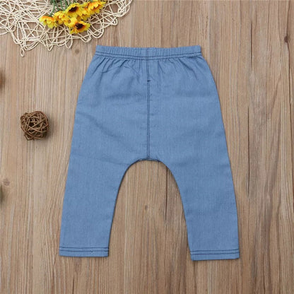 Tiny Trendsetter: Unisex Baby Denim Joggers