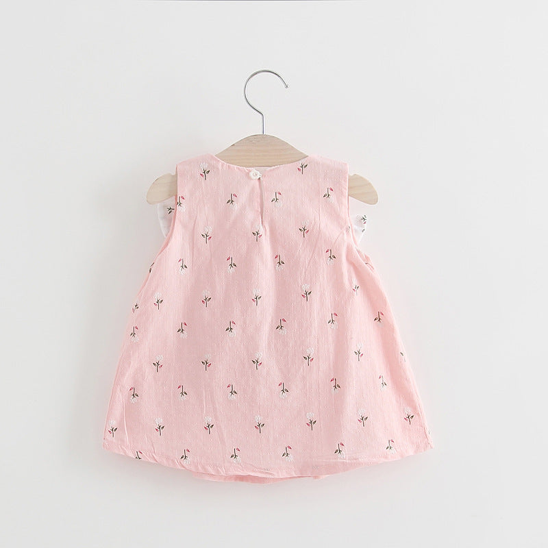 Summer Serenade: Baby Girl’s Floral Halter Dress