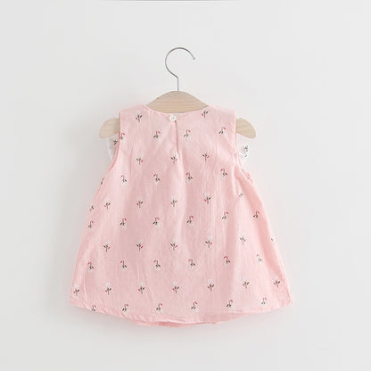 Summer Serenade: Baby Girl’s Floral Halter Dress