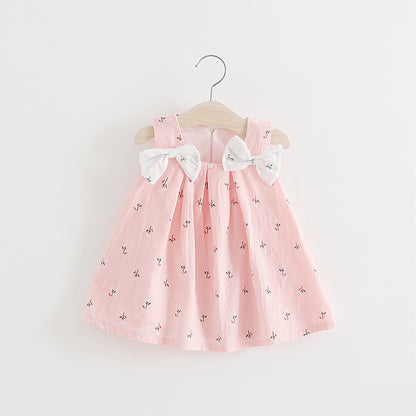 Summer Serenade: Baby Girl’s Floral Halter Dress