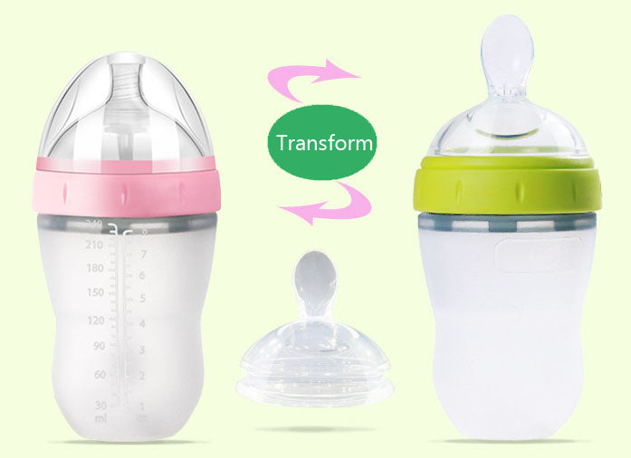 Baby's bottle with spoon