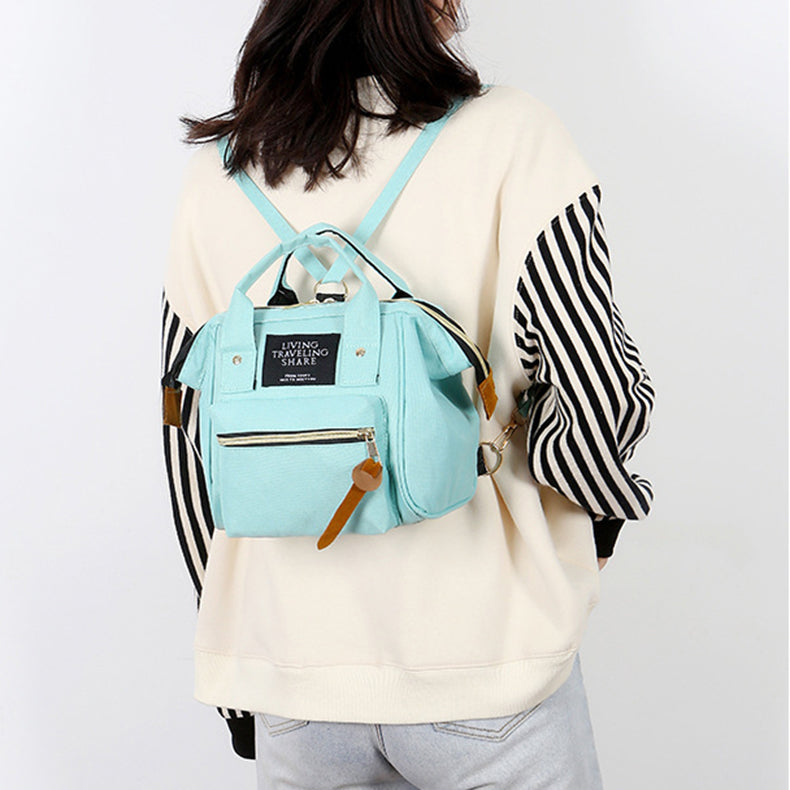 Mommy Chic Mini Backpack: Stylish Oxford Zip Shoulder Bag