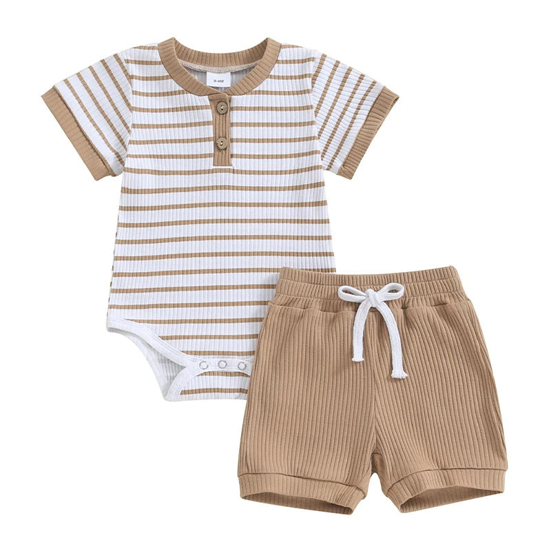 Baby Jumpsuit Short Sleeve Toddler Jumpsuit Romper Shorts Suit