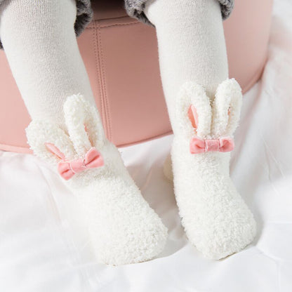 SnugToes Hug - Cozy Coral Velvet Thick Winter Socks for Babies