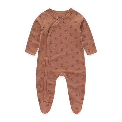 3 Pieces New Baby Cotton Long-sleeved Jumpsuit Baby Foot-wrapped Romper Boneless Sewing Pajamas