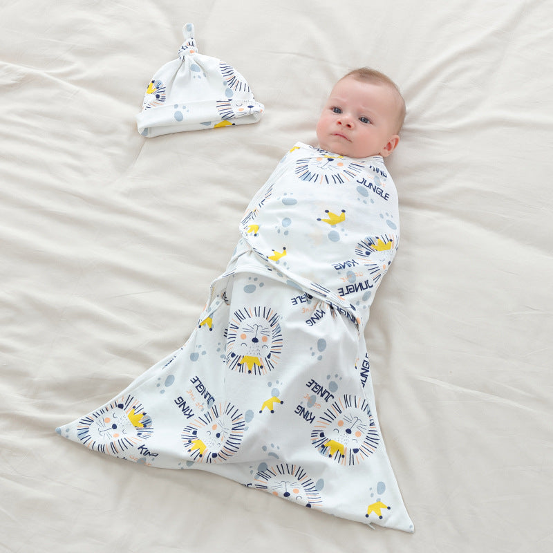 Baby Anti Startle Sleeping Bag Four Seasons Pure Cotton