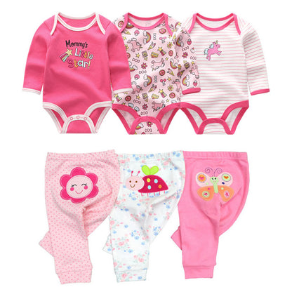 Cotton Baby Girl Clothes Bodysuits Pants Sets