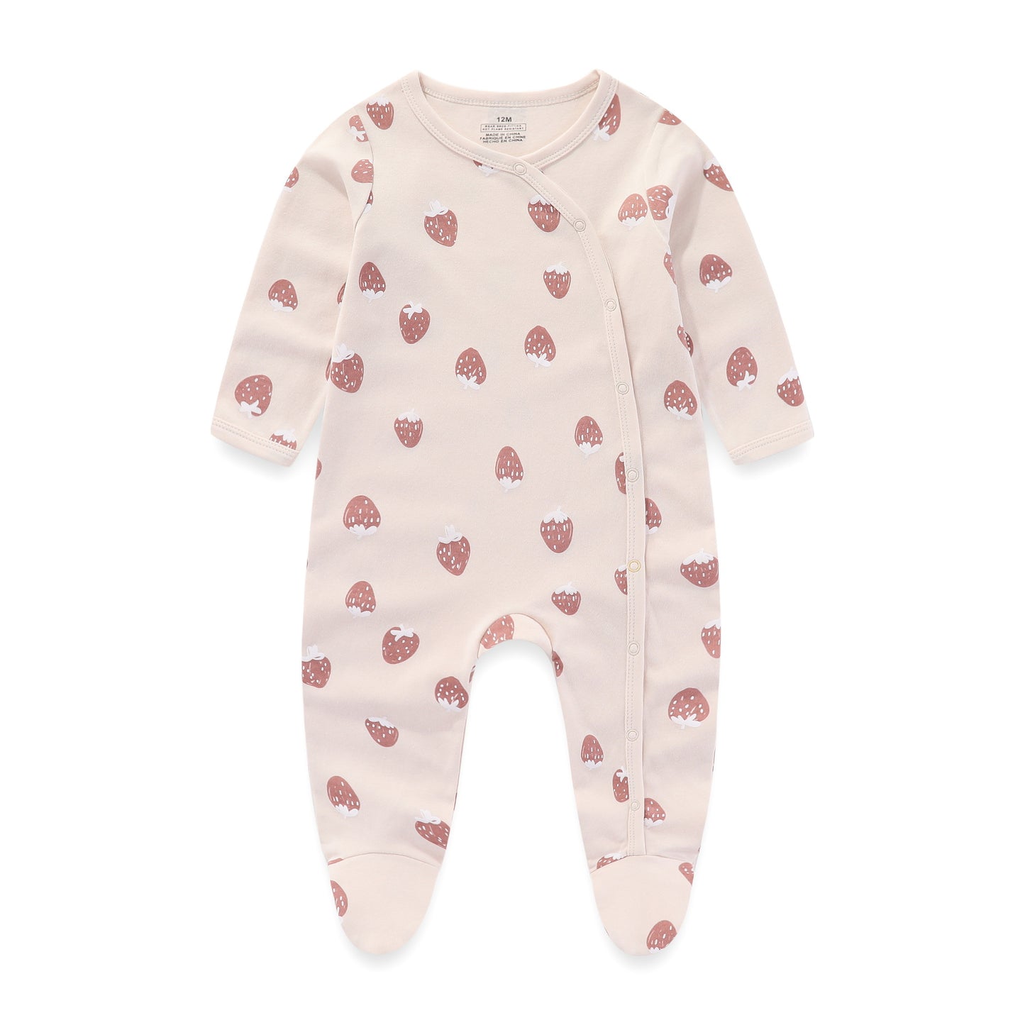 3 Pieces New Baby Cotton Long-sleeved Jumpsuit Baby Foot-wrapped Romper Boneless Sewing Pajamas