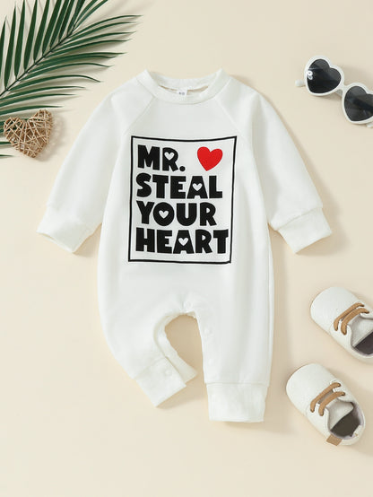 Tiny Trekkers Snuggle Suit: Long-Sleeve Love-Inspired Baby Romper