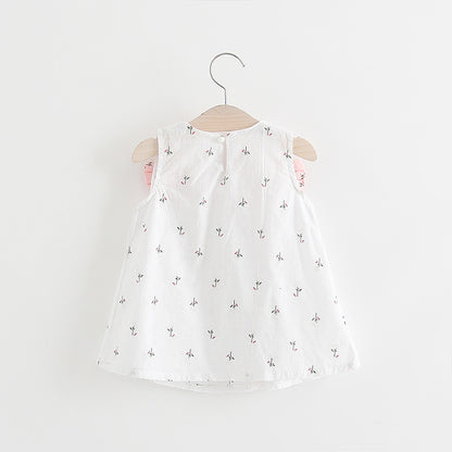 Summer Serenade: Baby Girl’s Floral Halter Dress