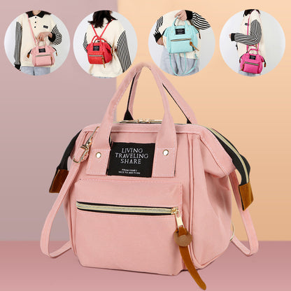 Mommy Chic Mini Backpack: Stylish Oxford Zip Shoulder Bag