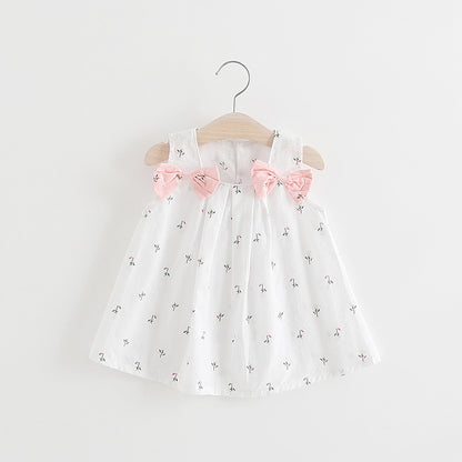 Summer Serenade: Baby Girl’s Floral Halter Dress