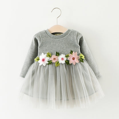 Autumn Enchantment: Princess Dress with Floral Waist