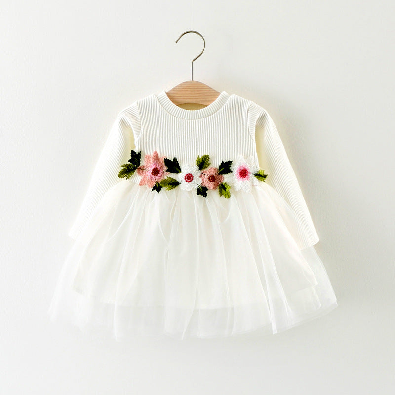 Autumn Enchantment: Princess Dress with Floral Waist