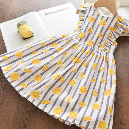 Zesty Lemonade Twirl: Striped Fungus Skirt for Bubbly Baby Girls