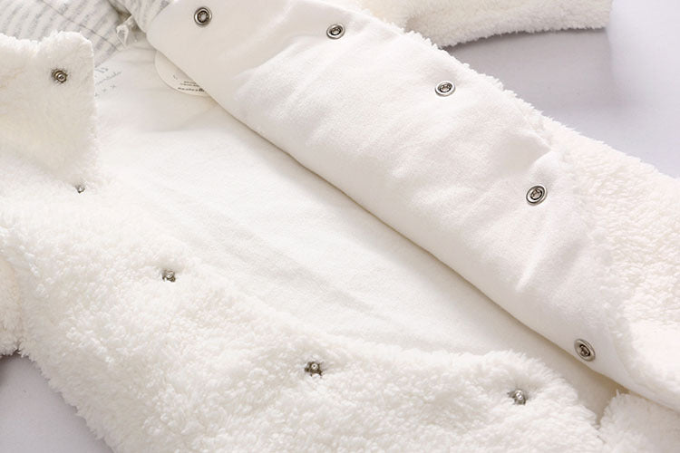 Snuggly Lamb Cotton-Padded Onesie for Newborns - Embrace Winter Warmth!