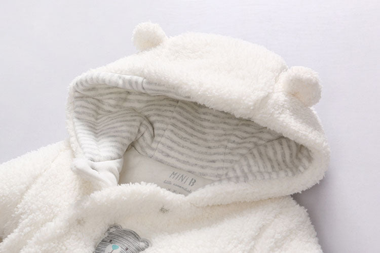 Snuggly Lamb Cotton-Padded Onesie for Newborns - Embrace Winter Warmth!