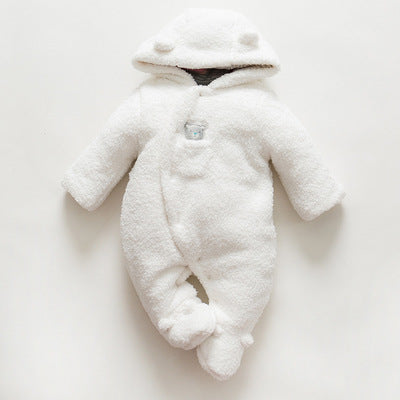 Snuggly Lamb Cotton-Padded Onesie for Newborns - Embrace Winter Warmth!