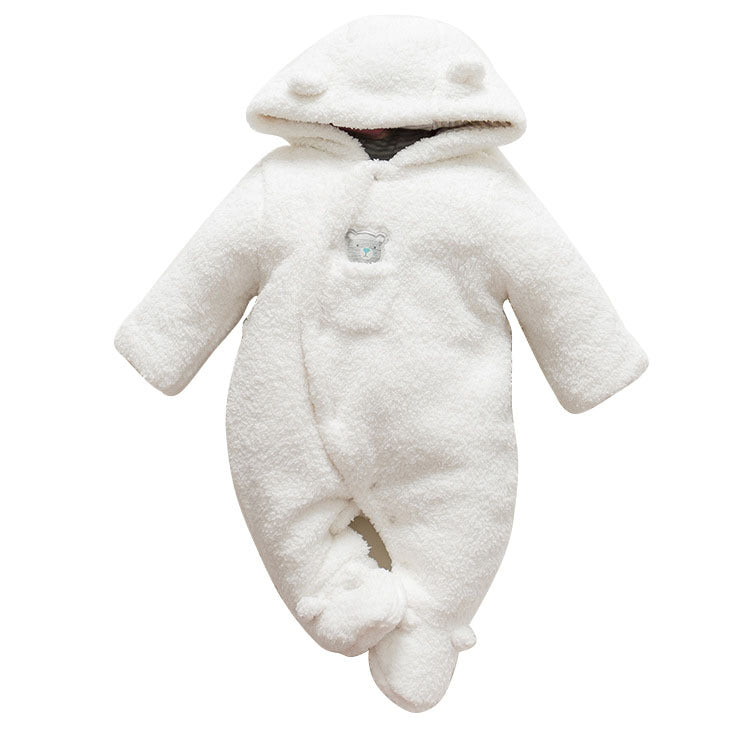 Snuggly Lamb Cotton-Padded Onesie for Newborns - Embrace Winter Warmth!