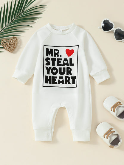 Tiny Trekkers Snuggle Suit: Long-Sleeve Love-Inspired Baby Romper