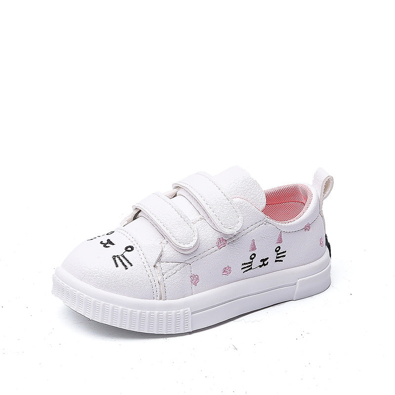 Feline Fun: Cute Cat Non-Slip Velcro Sports Shoes for Kids