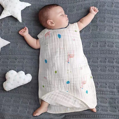 Baby Summer Air-conditioned Room Sleeping Bag Cotton Gauze Sleeveless Vest