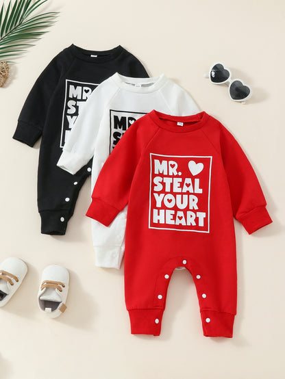 Tiny Trekkers Snuggle Suit: Long-Sleeve Love-Inspired Baby Romper