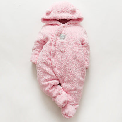 Snuggly Lamb Cotton-Padded Onesie for Newborns - Embrace Winter Warmth!