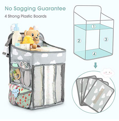 SnugNest Baby Crib Side Organizer - Portable Hanging Storage Bag for Nursery Essentials