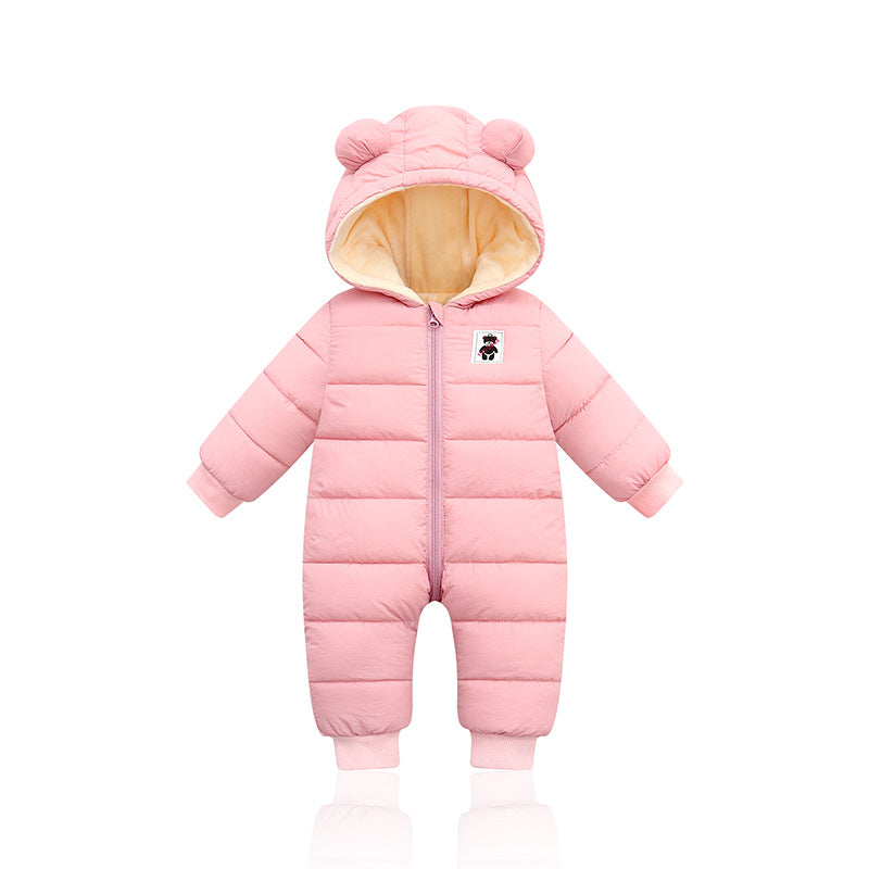 SnugHug Winter Puff: Baby’s Comfy Down Cotton Jumpsuit - Toasty Warm