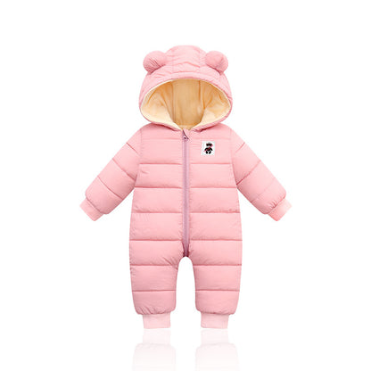 SnugHug Winter Puff: Baby’s Comfy Down Cotton Jumpsuit - Toasty Warm