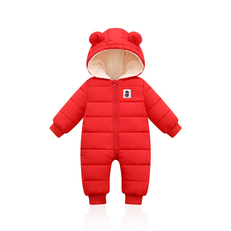 SnugHug Winter Puff: Baby’s Comfy Down Cotton Jumpsuit - Toasty Warm