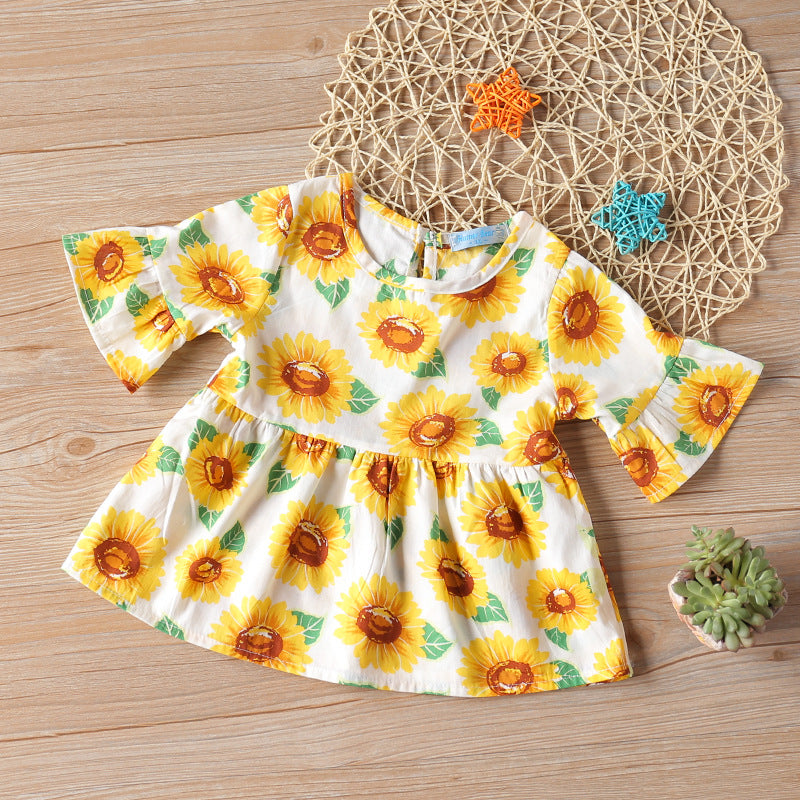 Zesty Lemonade Twirl: Striped Fungus Skirt for Bubbly Baby Girls